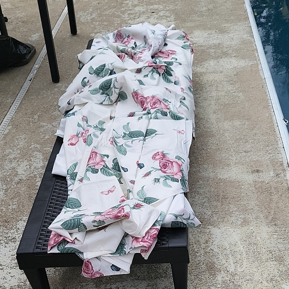 Floral Print Fabric in Pink and Green